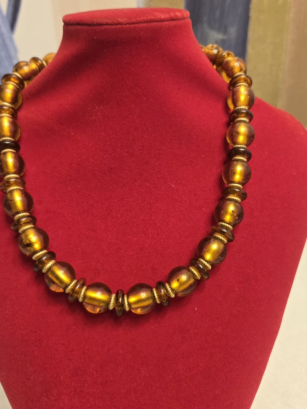 Givenchy Amber Glass Bead Necklace - Classic Women Jewelry - Picture 2 of 14